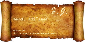 Hendl József névjegykártya